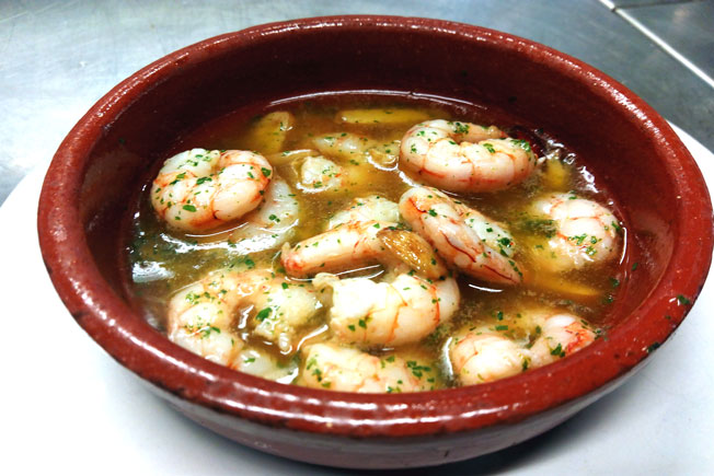 Ración de gambas al ajillo